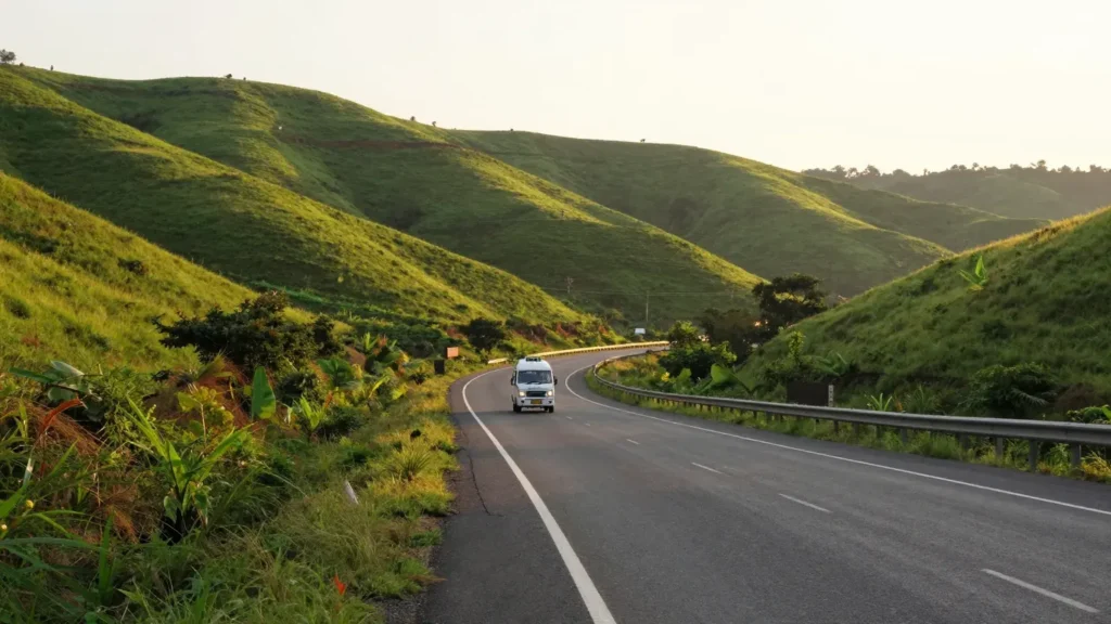 Force Urbania rental price in Salem - group van on a hill highway